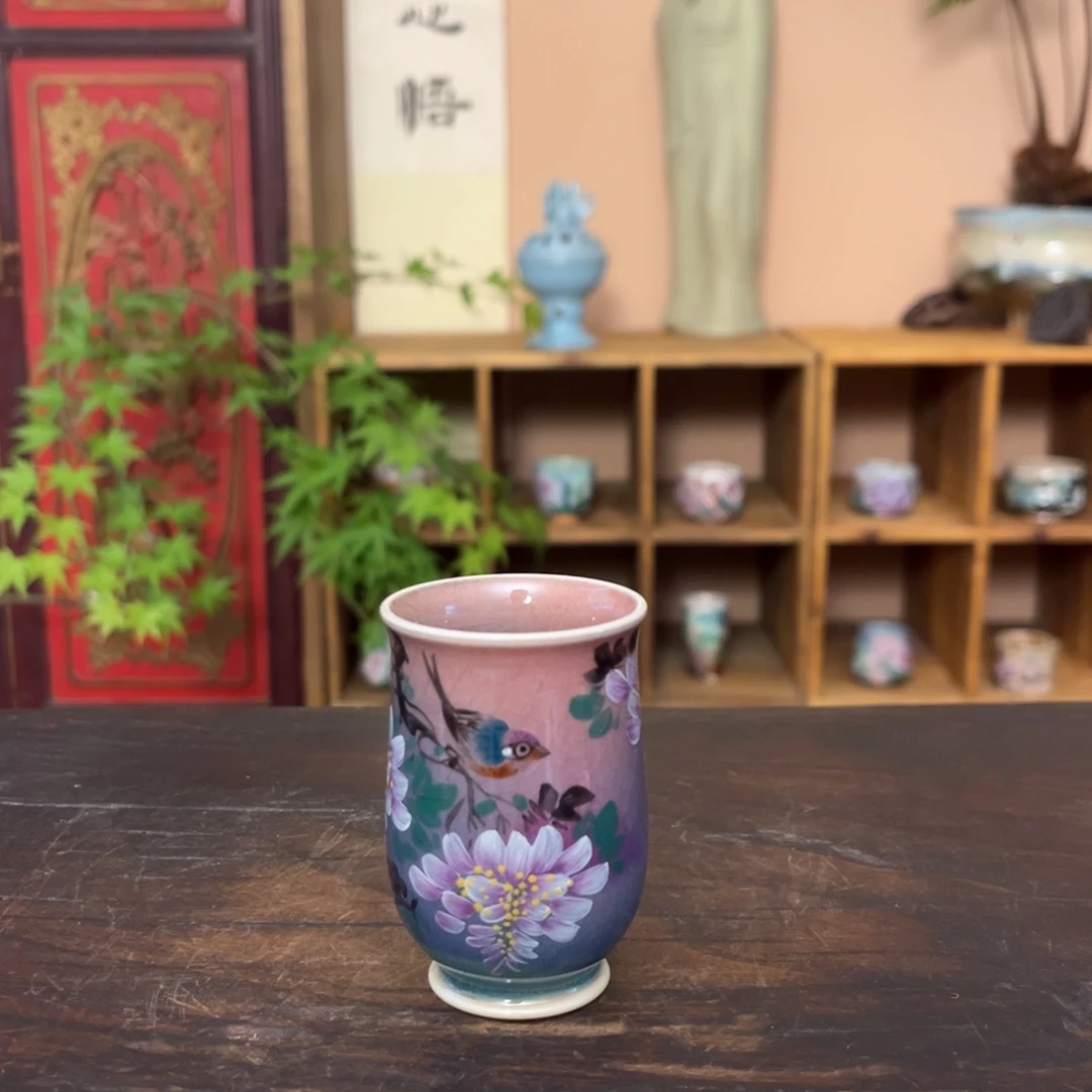 杯柴烧纯手工手绘陶瓷