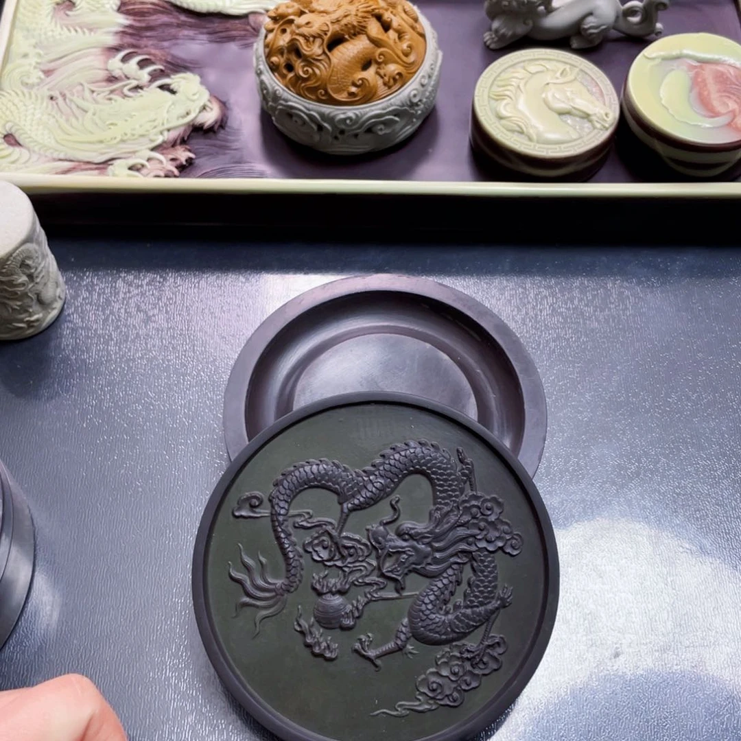 龙要带盖子手工雕刻