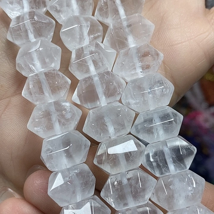 玛瑙/玉髓未镶嵌珠宝半成品天然白水晶双尖卡17*10mm20颗