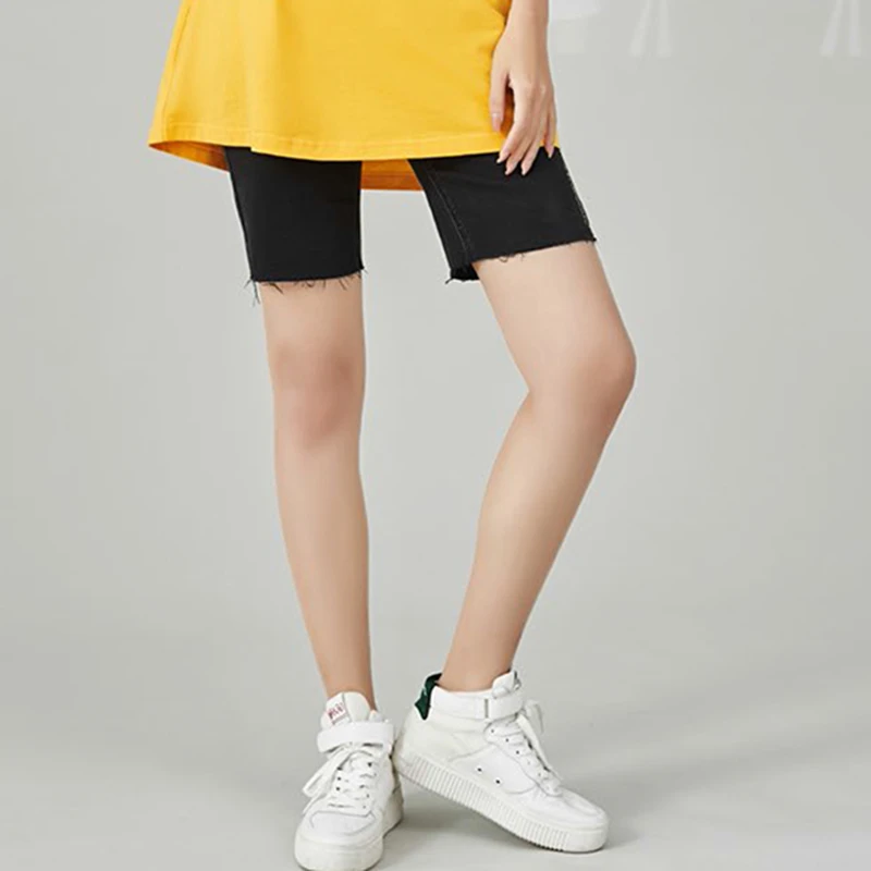 18516【海系列】黑色百搭五分裤牛仔短裤J1R04CH618