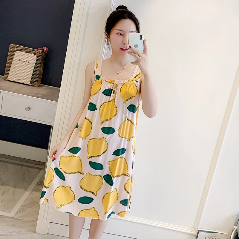 棉绸睡衣女吊带夏季睡裙女凉爽冰丝少女甜美可爱学生夏天绵绸
