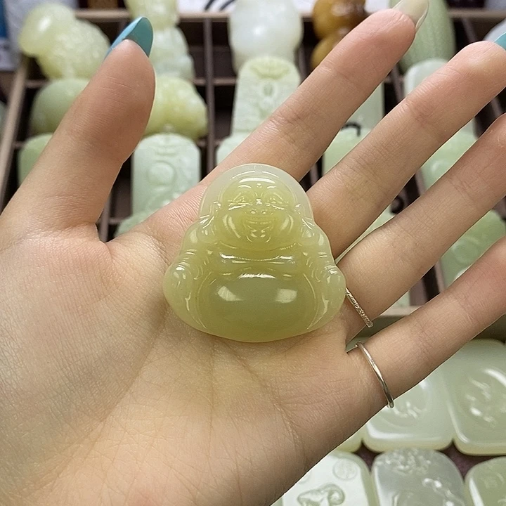 昆仑石双面佛公吊坠