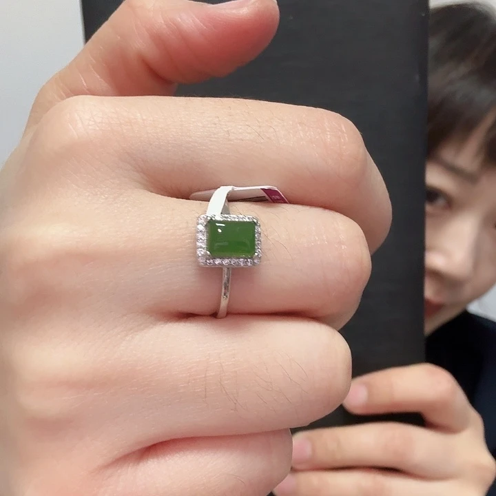 银S925镶嵌戒指和田玉仓库