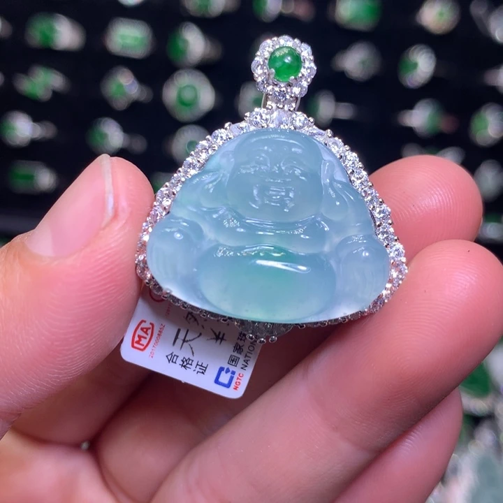 【闪购商品】翡翠颈饰银S925镶嵌天然翡翠