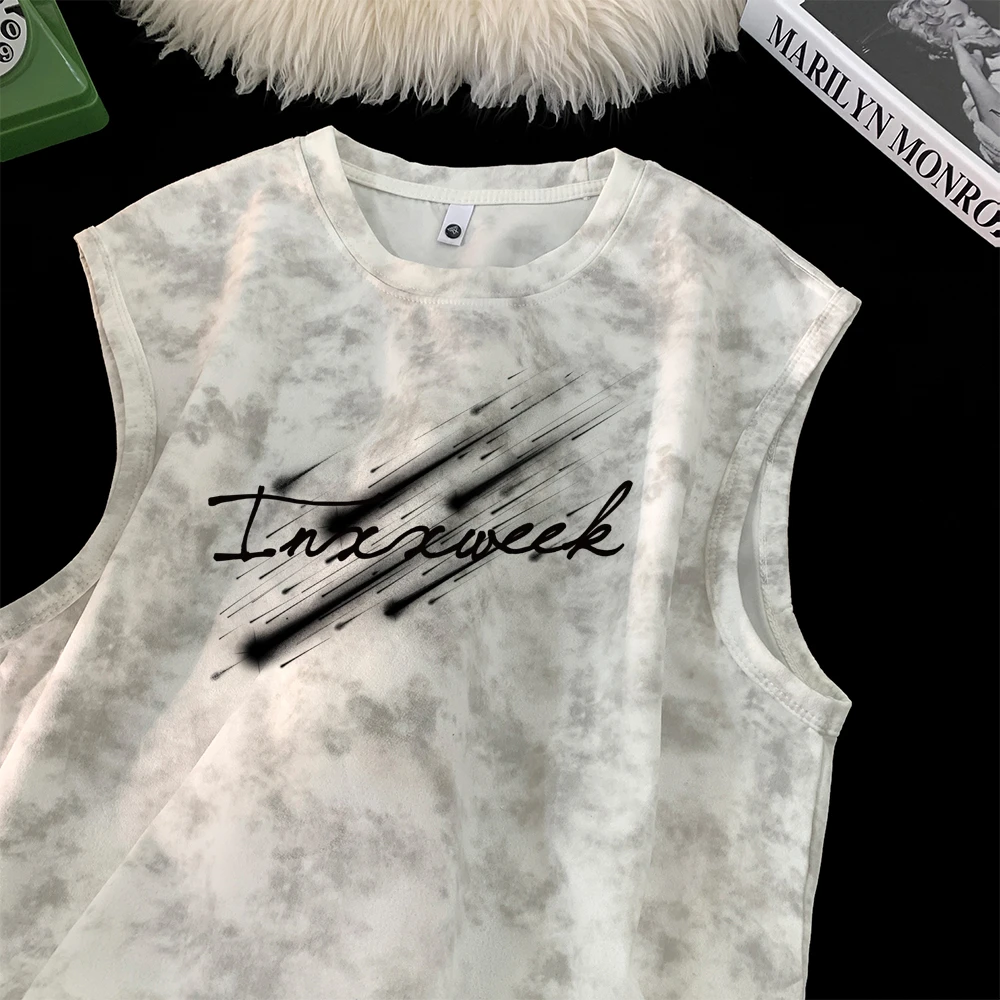 夏季美式男士背心夏季跑步无袖T恤坎肩速干大码男背心百搭潮流