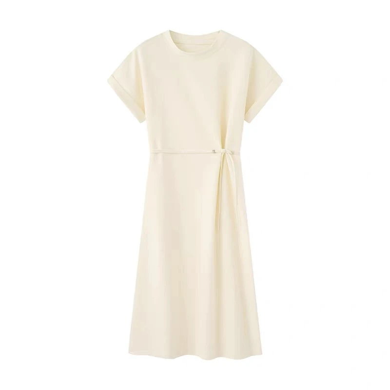 1883夏季2025新款显瘦百搭时尚轻国风休闲感T恤式短袖连衣裙