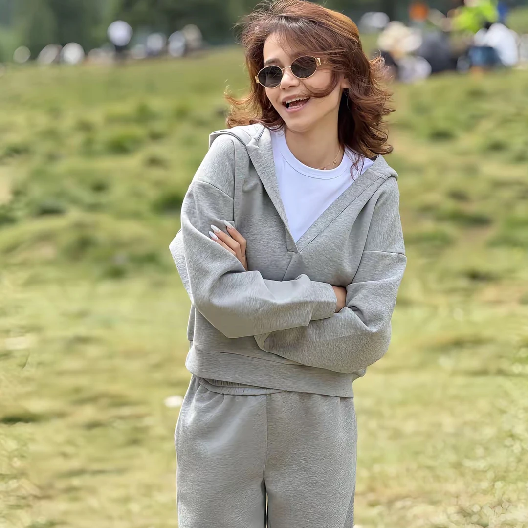 秋季新款灰色运动卫衣套装钱（不含内搭）