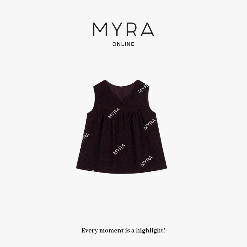 MYRA“乌梅子”羊毛娃娃衫无袖马甲上衣XM025223