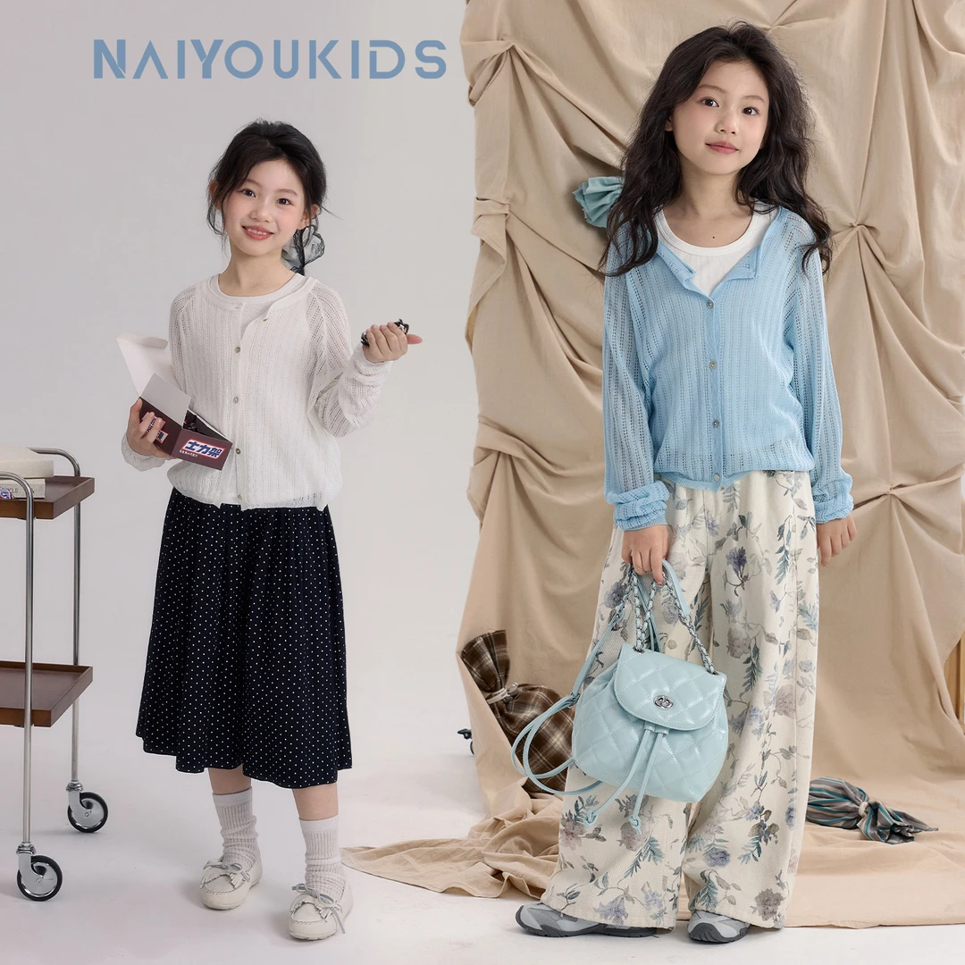 【温婉派】女童针织开衫2025夏季新款中大童休闲百搭外套Y6450