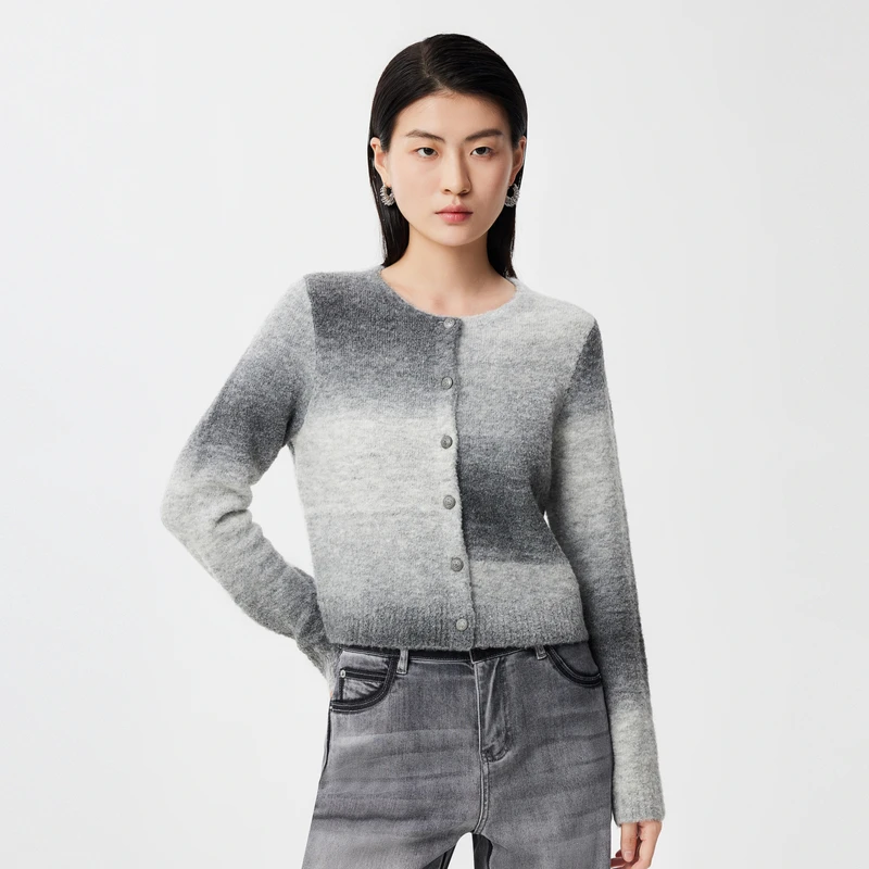 小云总专属丽雪LEISURE渐染彩虹圈圈纱梦幻开衫0433