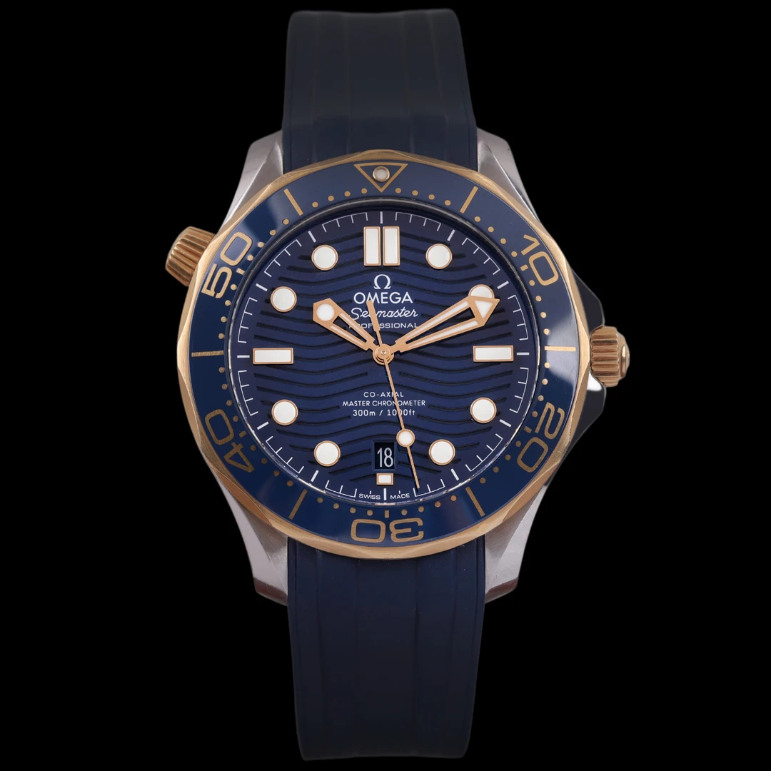 99新 Omega/欧米茄 大牛/21二手全套/海马300/间黄金/42盘/