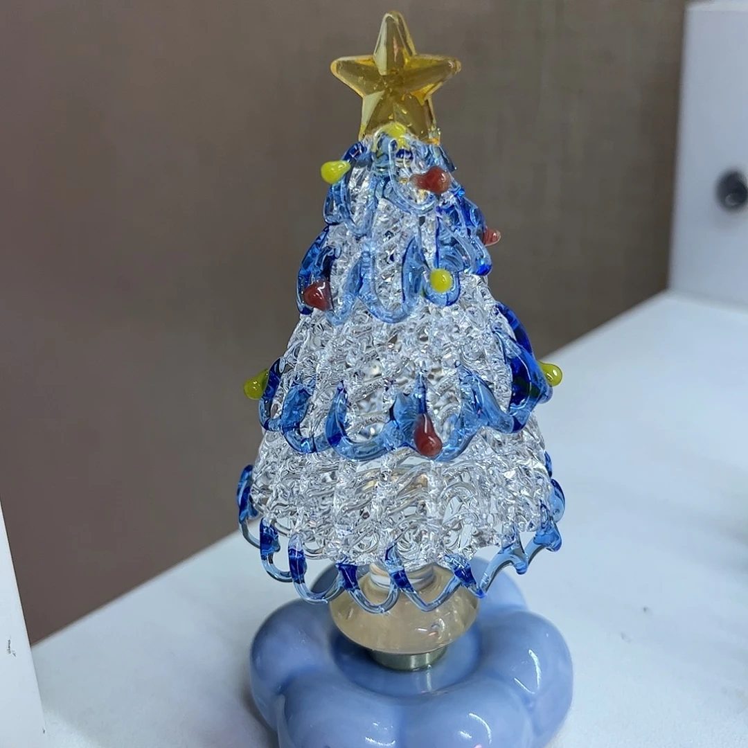琉璃手工艺品旋转圣诞树
