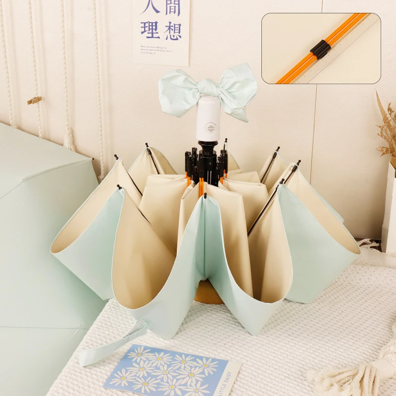 彩胶自动雨伞定制高级感女小清新治愈系折叠太阳伞遮阳防晒晴雨伞