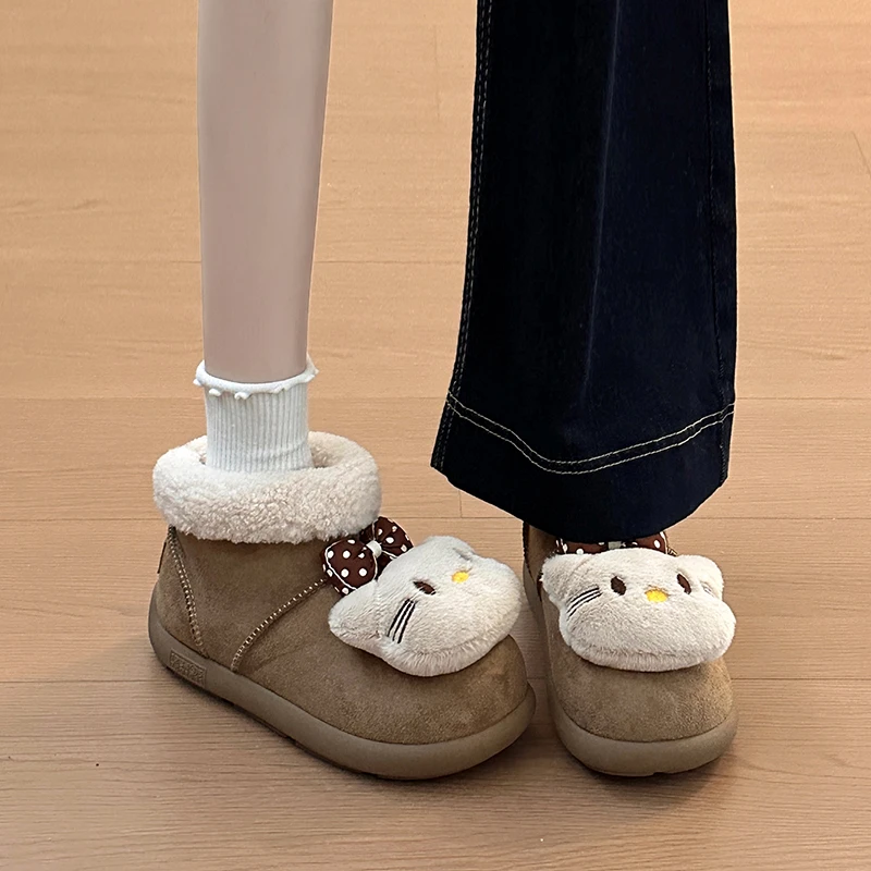 厚底加绒保暖加厚中筒雪地靴女2025冬季新款防滑毛绒棉鞋爆款棉靴