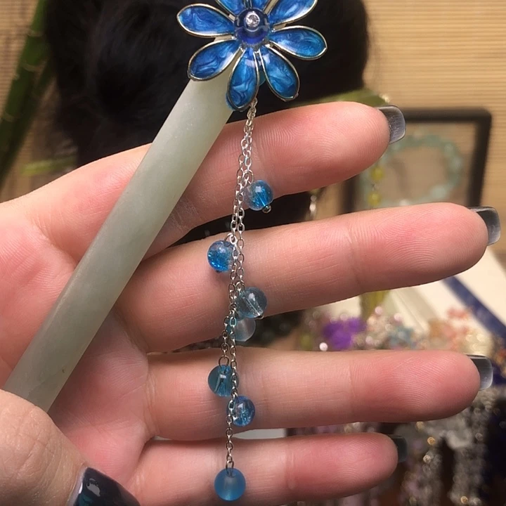 蛇纹石玉未镶嵌发簪