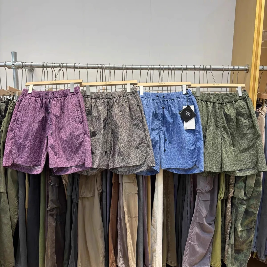 豹纹速干短裤 四分裤 松紧腰户外休闲短裤 沙滩裤