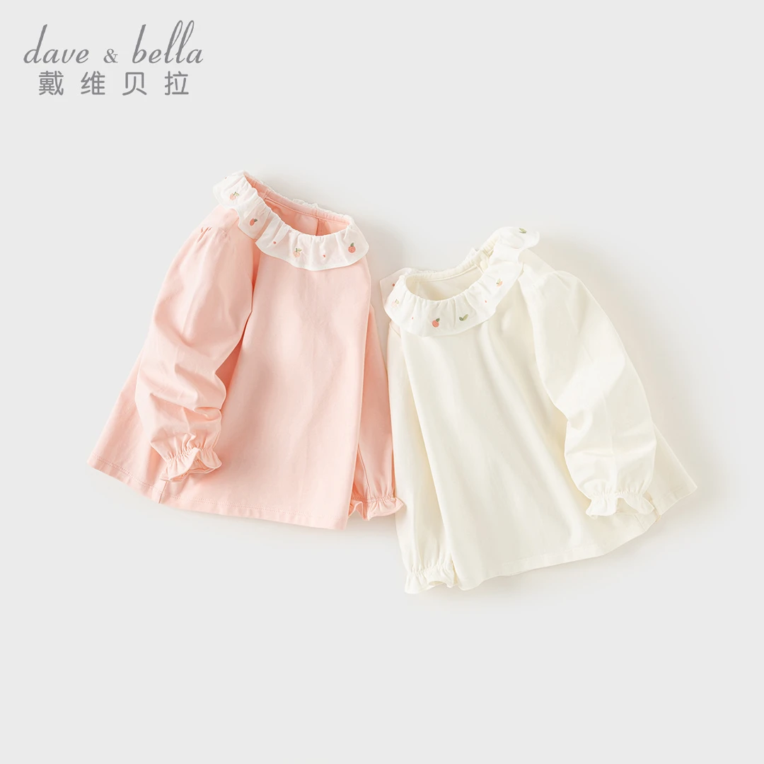 戴维贝拉春装新款女童长袖T恤女打底衫儿童休闲上衣童装DB3241433