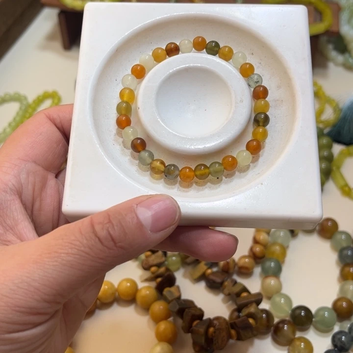 蛇纹石玉未镶嵌手链卡6