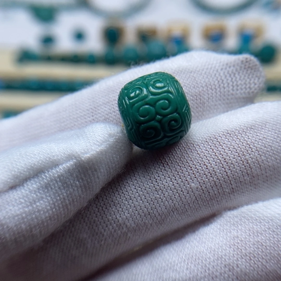 绿松石未镶嵌珠宝奇石回纹老型12.7mm