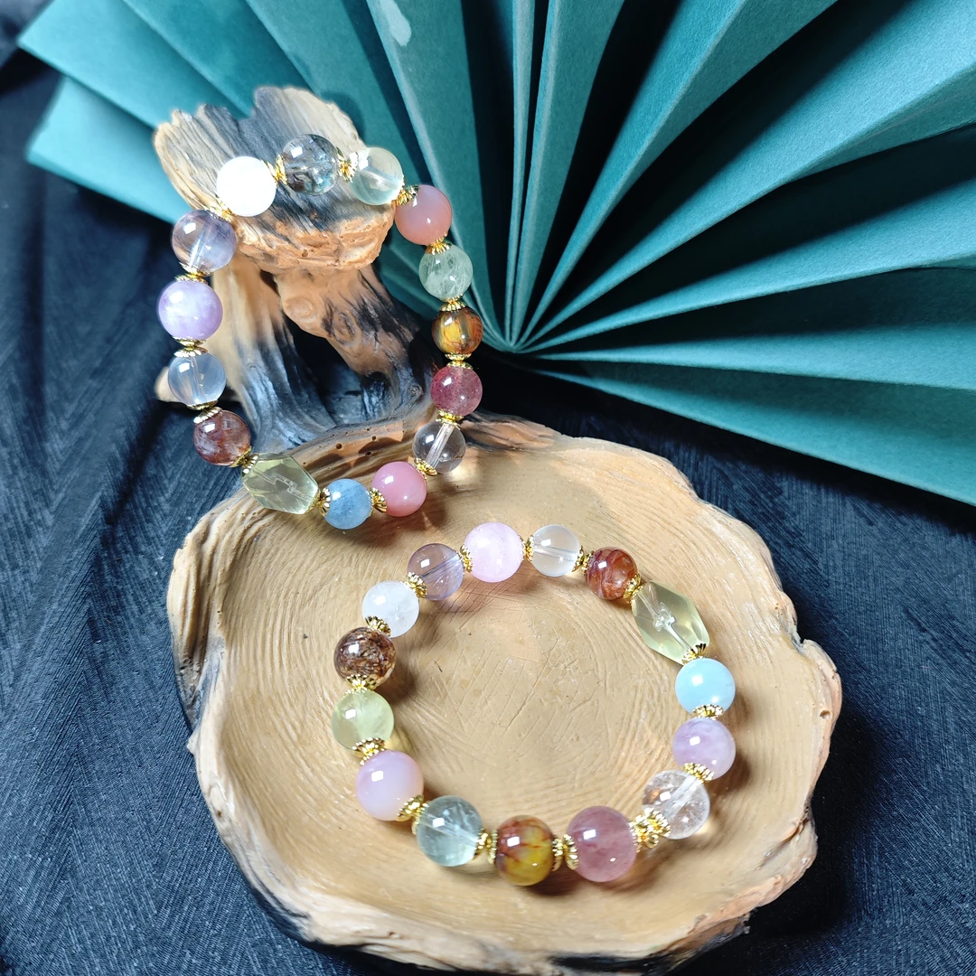 高定珠宝时尚设计款山海金十八籽多宝水晶手串-s1094多样性发其一