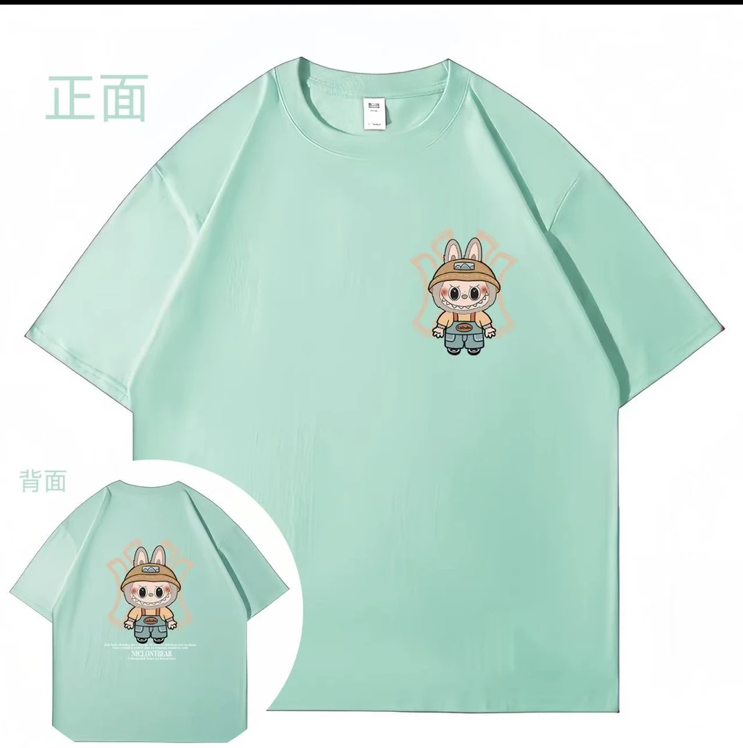 D808短袖宽松吸湿排汗常规款印花T恤半袖大码百搭设计感韩版