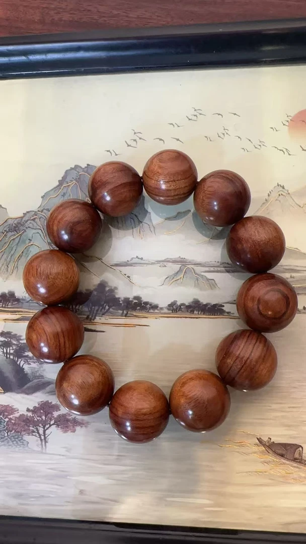 JT13 黄花梨鬼脸水波纹单圈手串