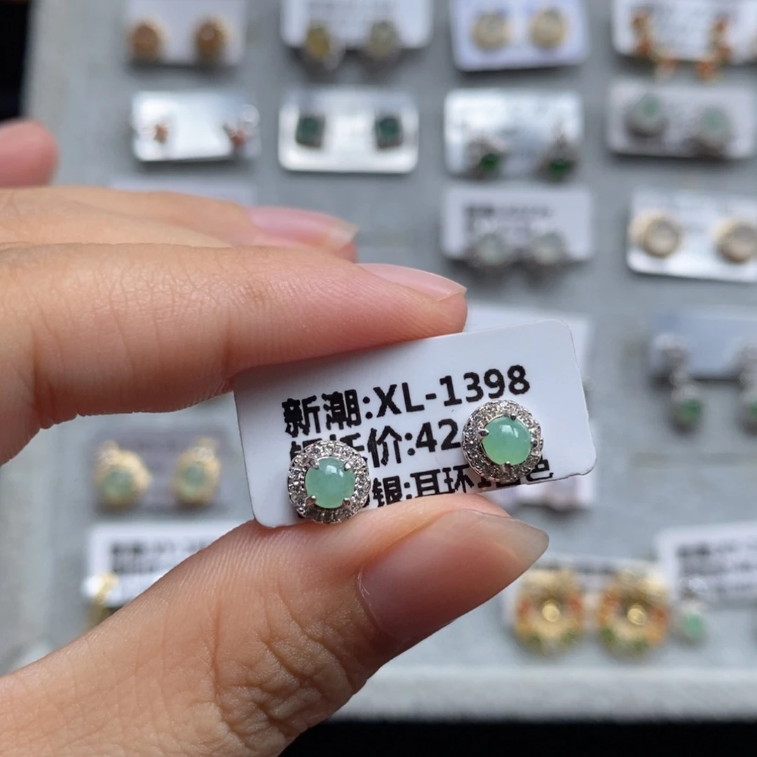 翡翠戒指银S925镶嵌睡**?戒指