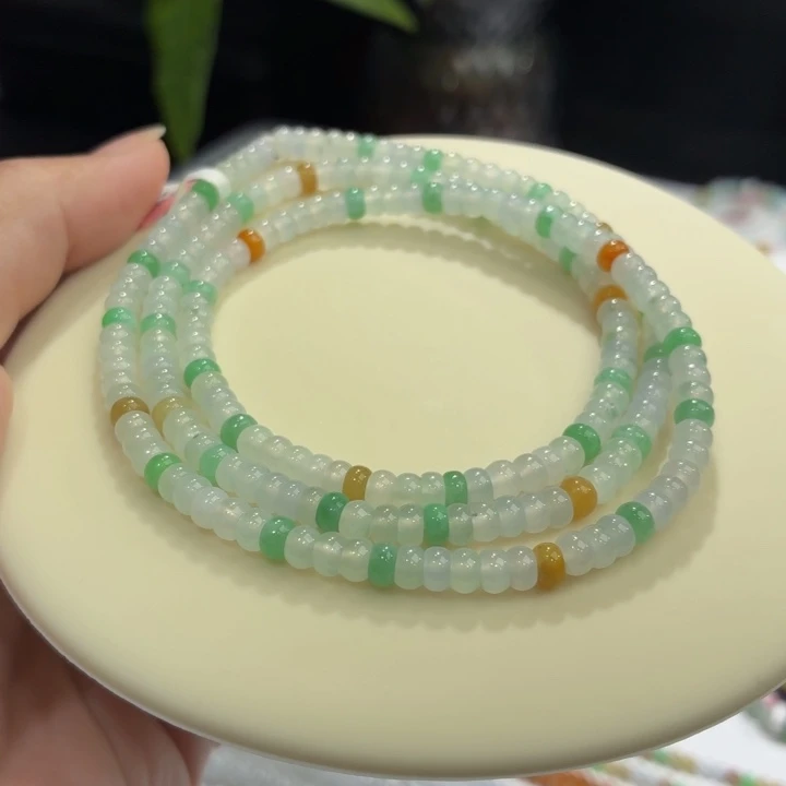 未镶嵌手链翡翠冰胶算盘珠卡4.5