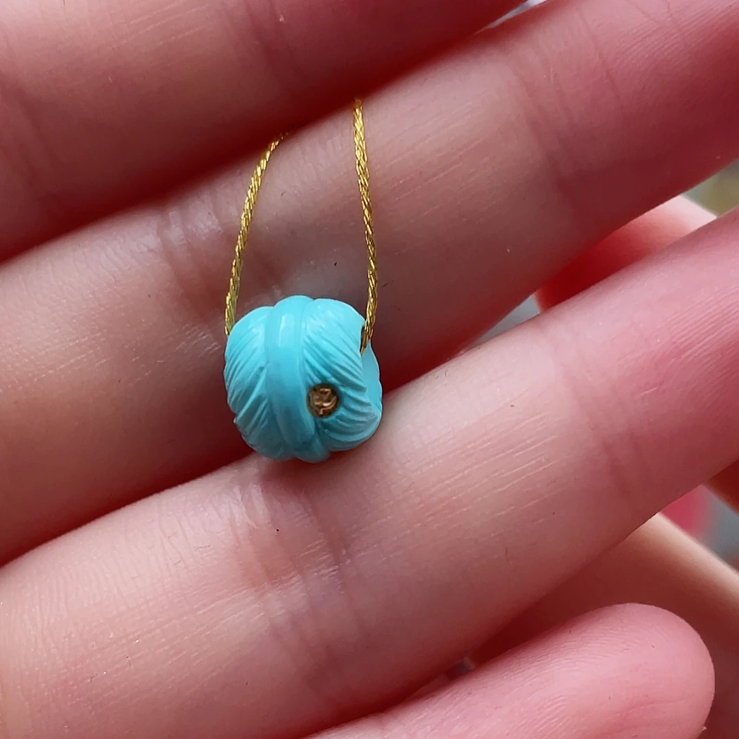 绿松石颈饰18K金镶嵌