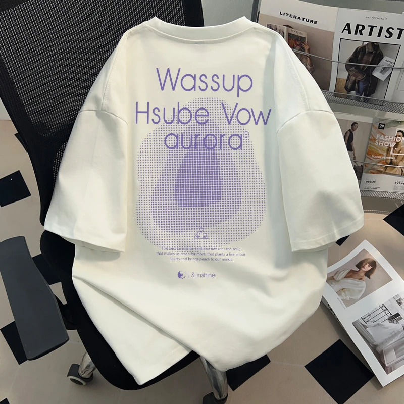 WASSUP HSUBE美式休闲ins青少年短袖T恤男生夏季重磅vibe半袖上衣