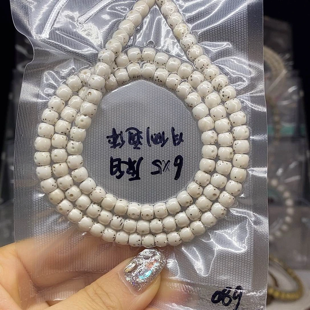星月菩提手串6*5 原白 月侧通体