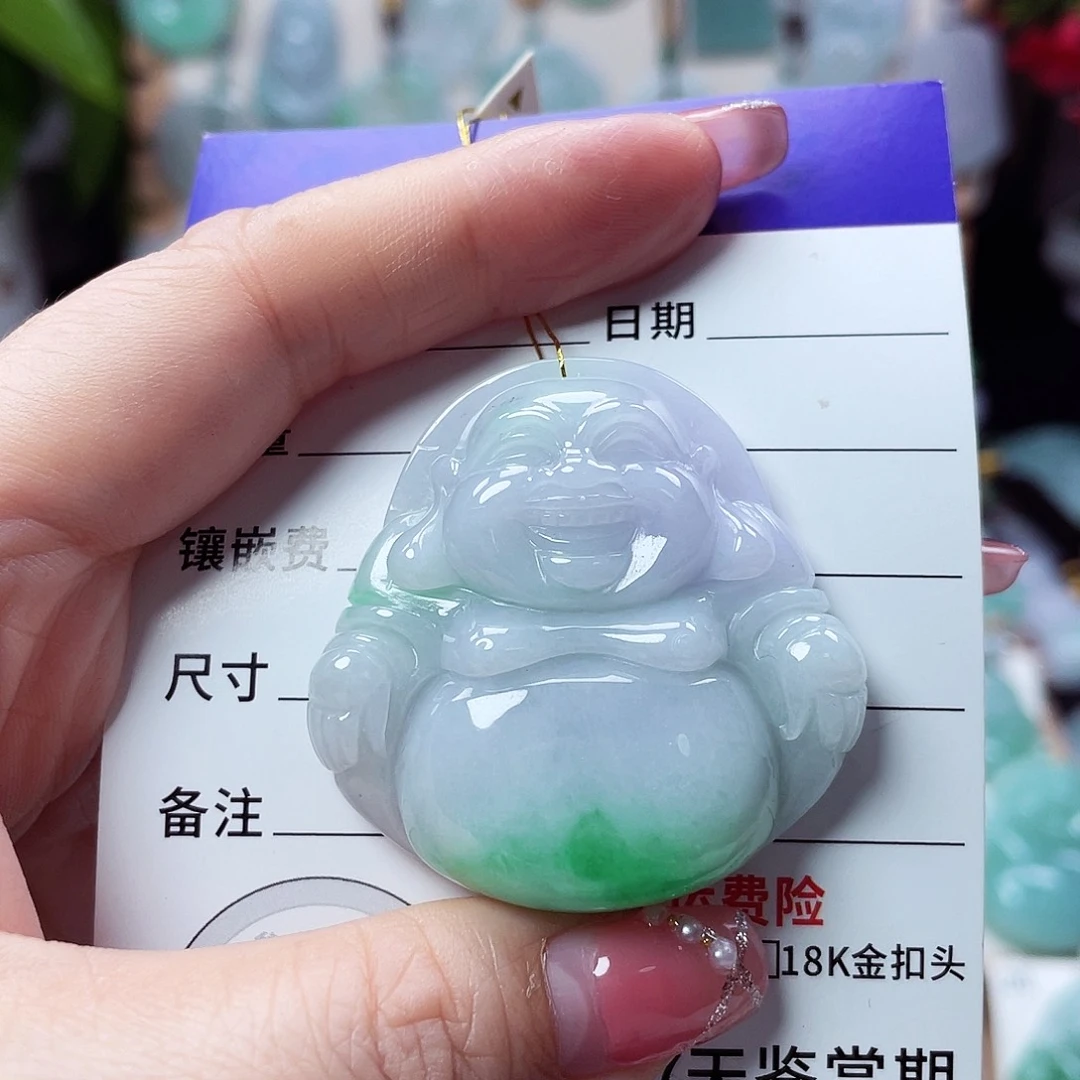 翡翠未镶嵌颈饰佛公32