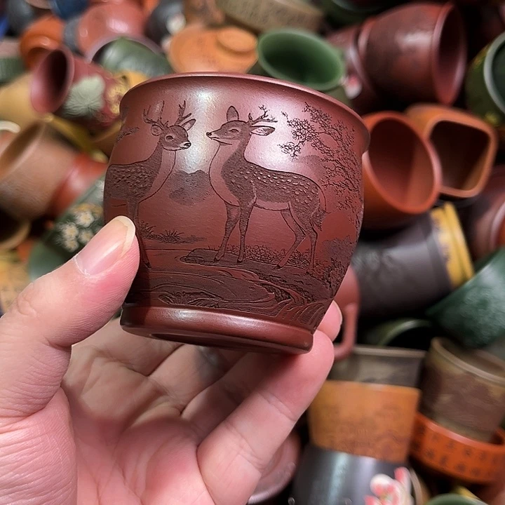 紫砂茶杯全手工紫砂主人杯