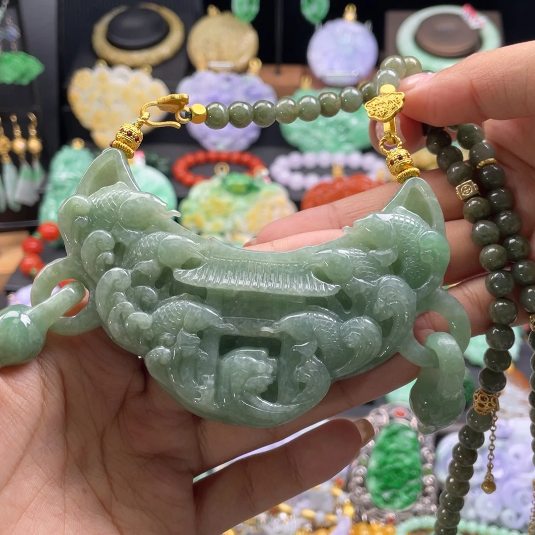 翡翠未镶嵌颈饰代编织