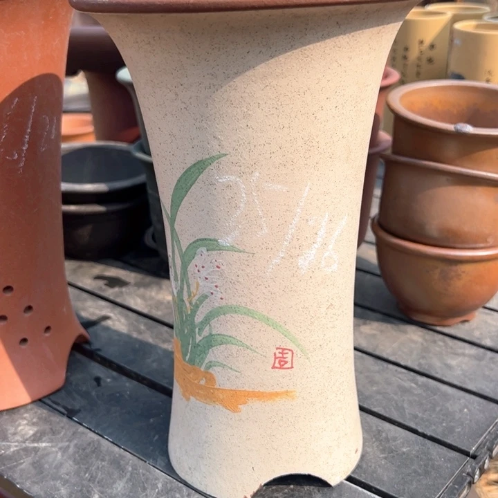 红陶紫砂兰花盆微瑕