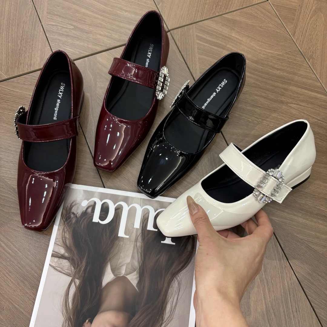 法式粗跟小香风单鞋女2025新款玛丽珍女鞋气质低跟工作鞋