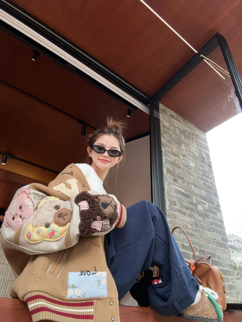 舟舟【六只熊】冬季棒球服时尚休闲百搭情侣秋冬潮牌美式长袖