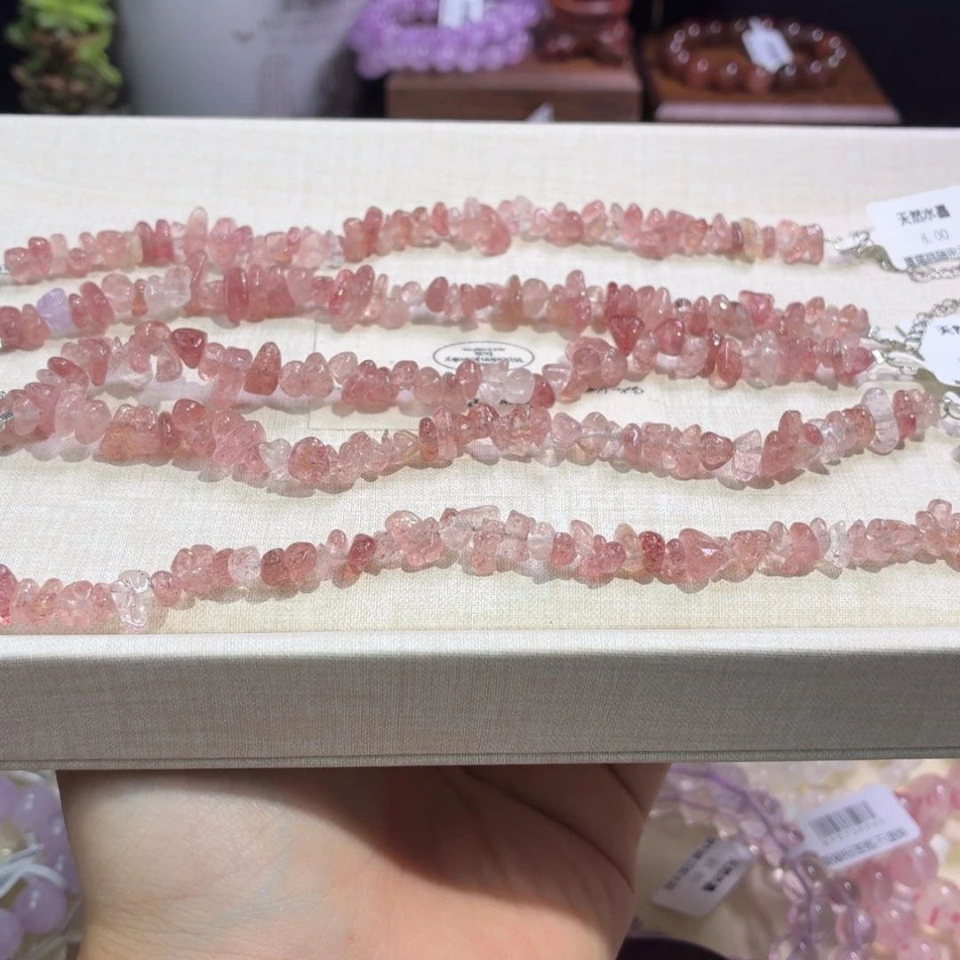 水晶手链未镶嵌草莓晶随形手链