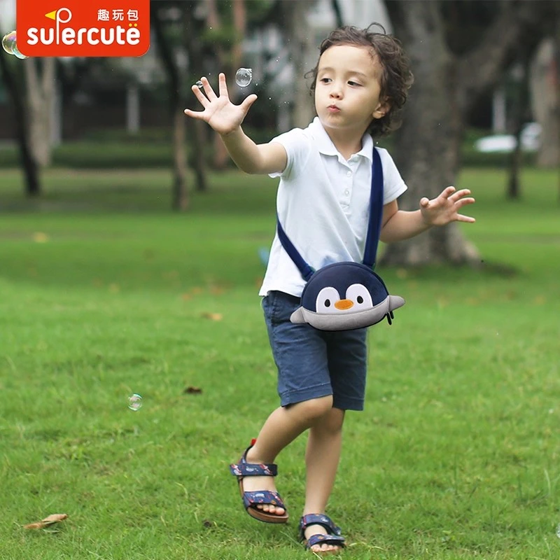 supercute斜挎包-小企鹅幼儿园男童女孩可爱宝宝迷你小包超萌腰包