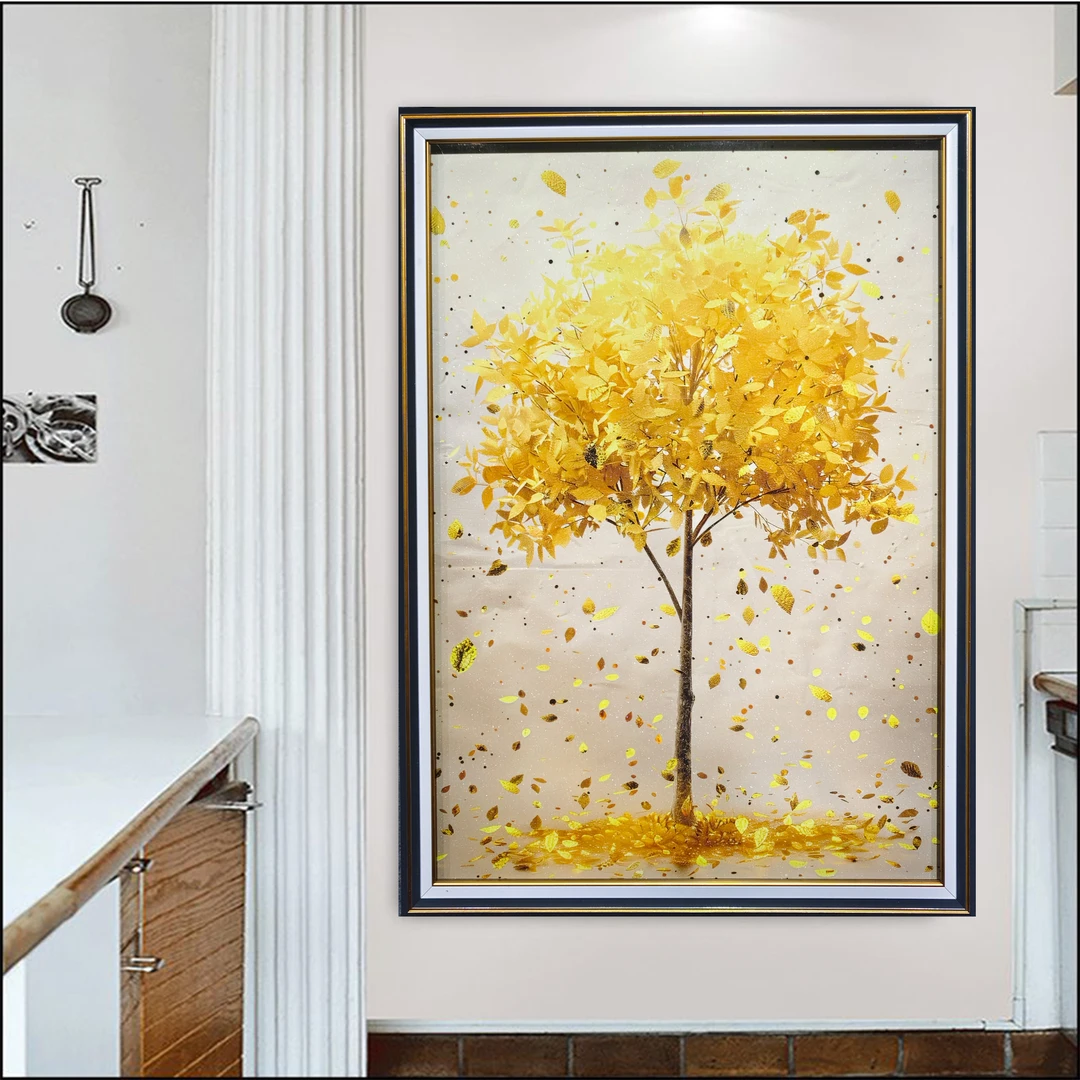 6133  钢化玻璃落叶摇钱树40*60