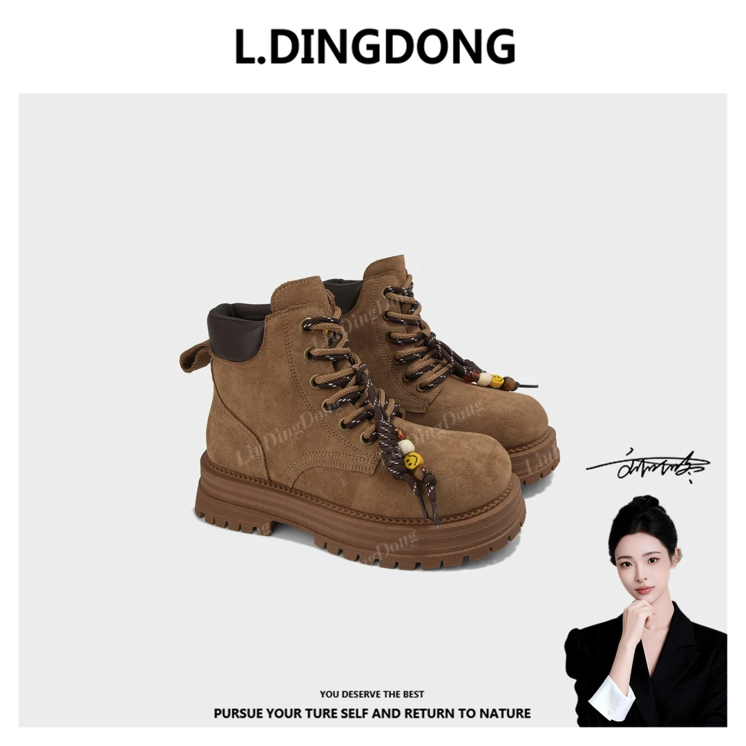 【刘叮咚女鞋】英伦秋季女马丁靴女士大黄靴女鞋高帮百搭冬季