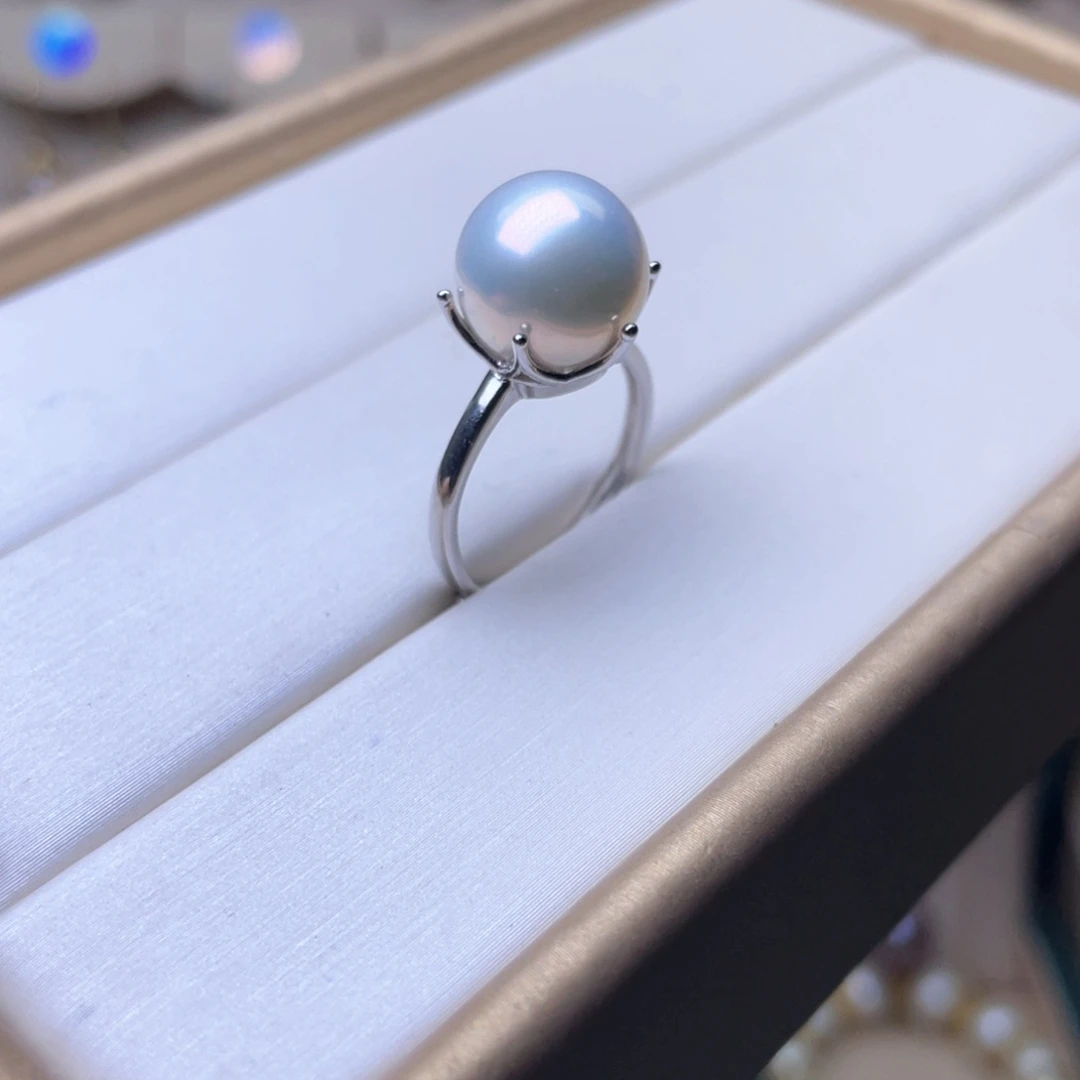 淡水珍珠戒指银S925镶嵌