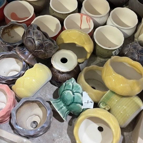 多肉绿植陶瓷花盆9.9包邮，随机6个