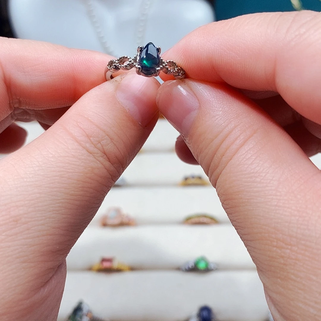 欧泊戒指银S925镶嵌2882