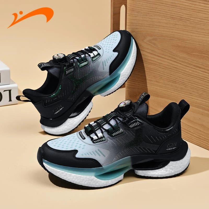 贵人鸟男鞋夏季减震透气轻便运动鞋青少年旋转扣免系带跑步鞋子男