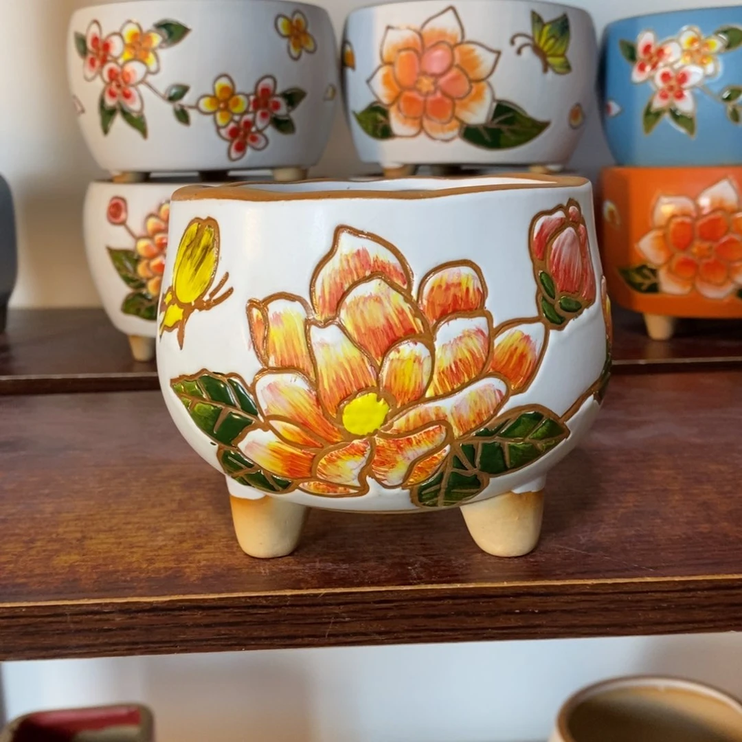 红陶韩式多肉植物花盆