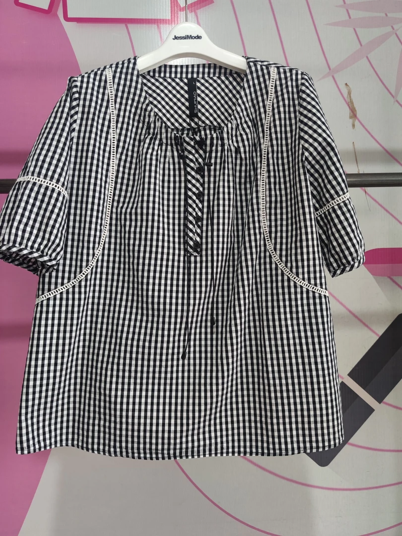 水淼黑白格套头衫0370