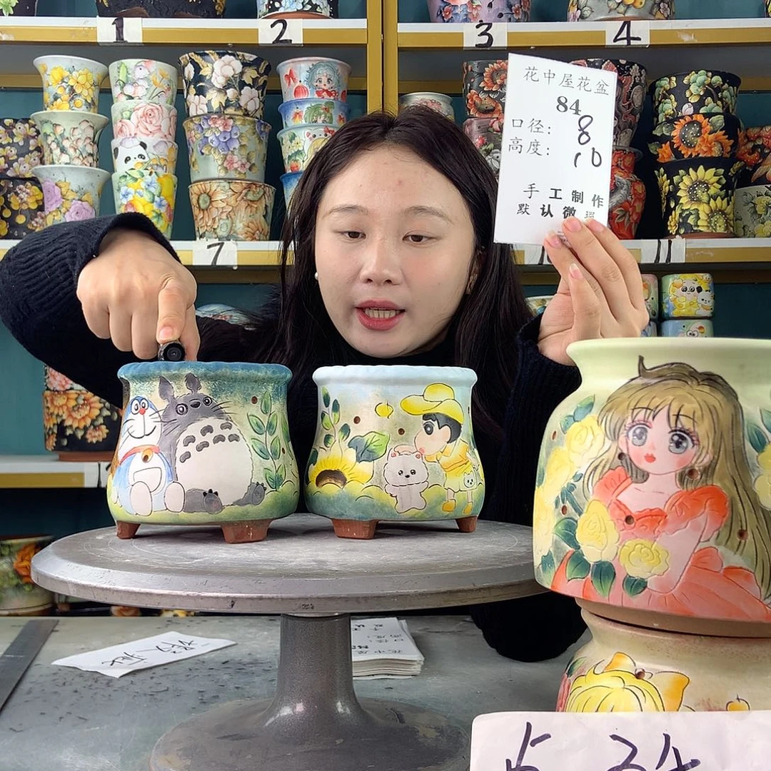 陶景德镇手工花盆84