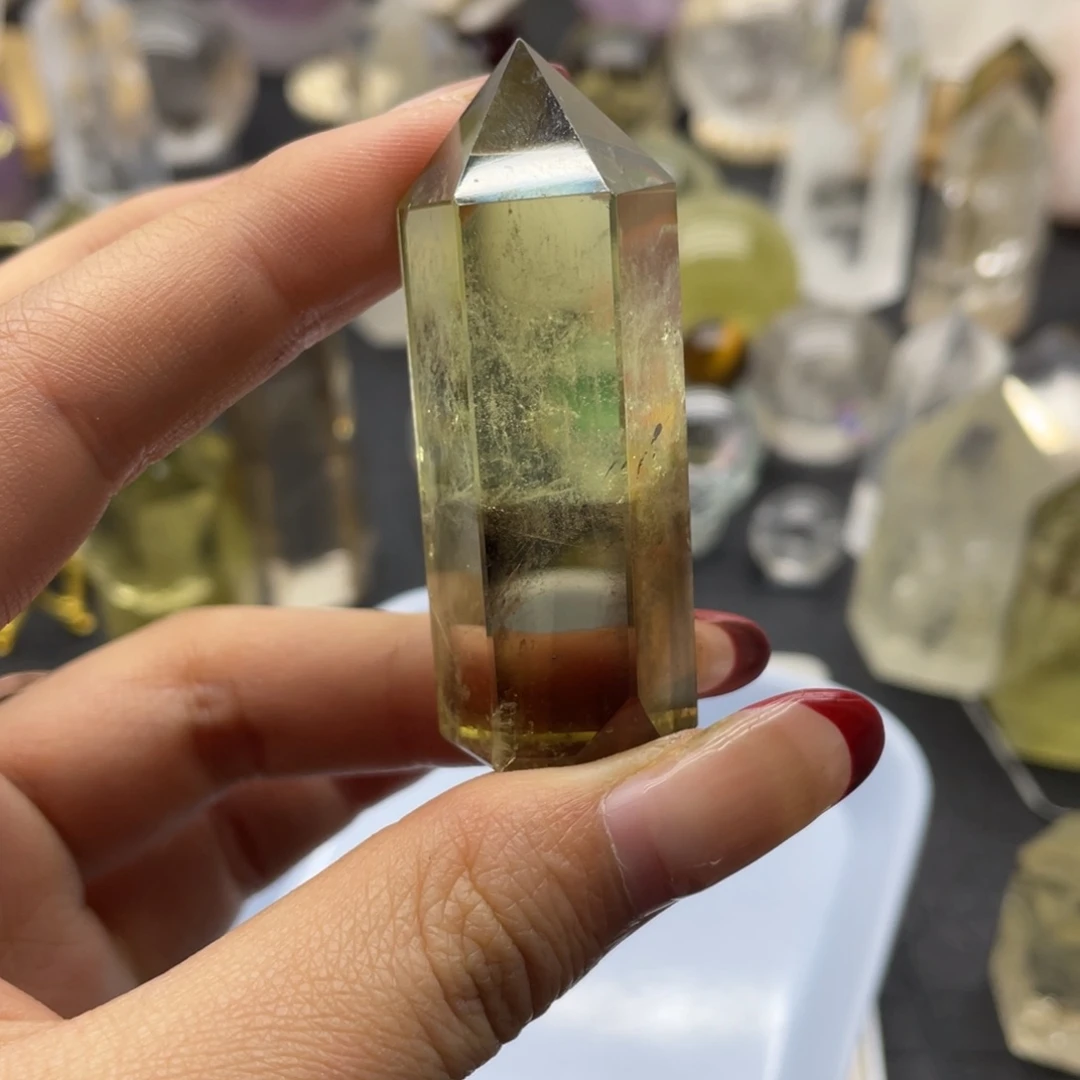 水晶34未镶嵌小*猫黄水晶柱