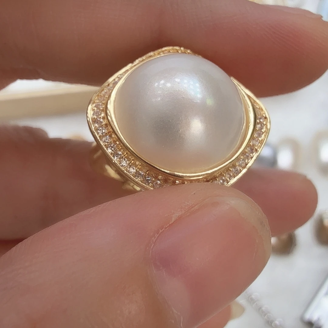 戒圈未镶嵌拼合珍珠（马贝珠）